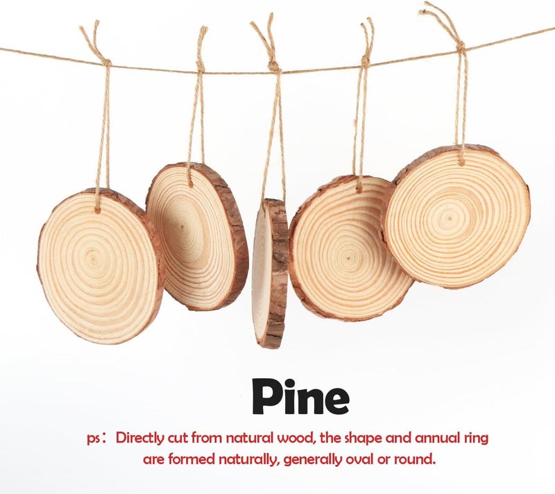 Timburst 30 Pcs Wooden Discs for Crafts，3.1''-3.5'' Wood Circles for Crafts, Wood Slices for Painting DIY Christmas Ornaments Party Wall Home Wedding Decor - Image 3